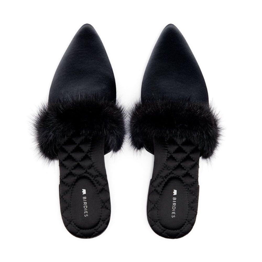 Birdies Vegan Dove Slides Onyx Shoes Size 7 Comfort Black Slip Ons NEW